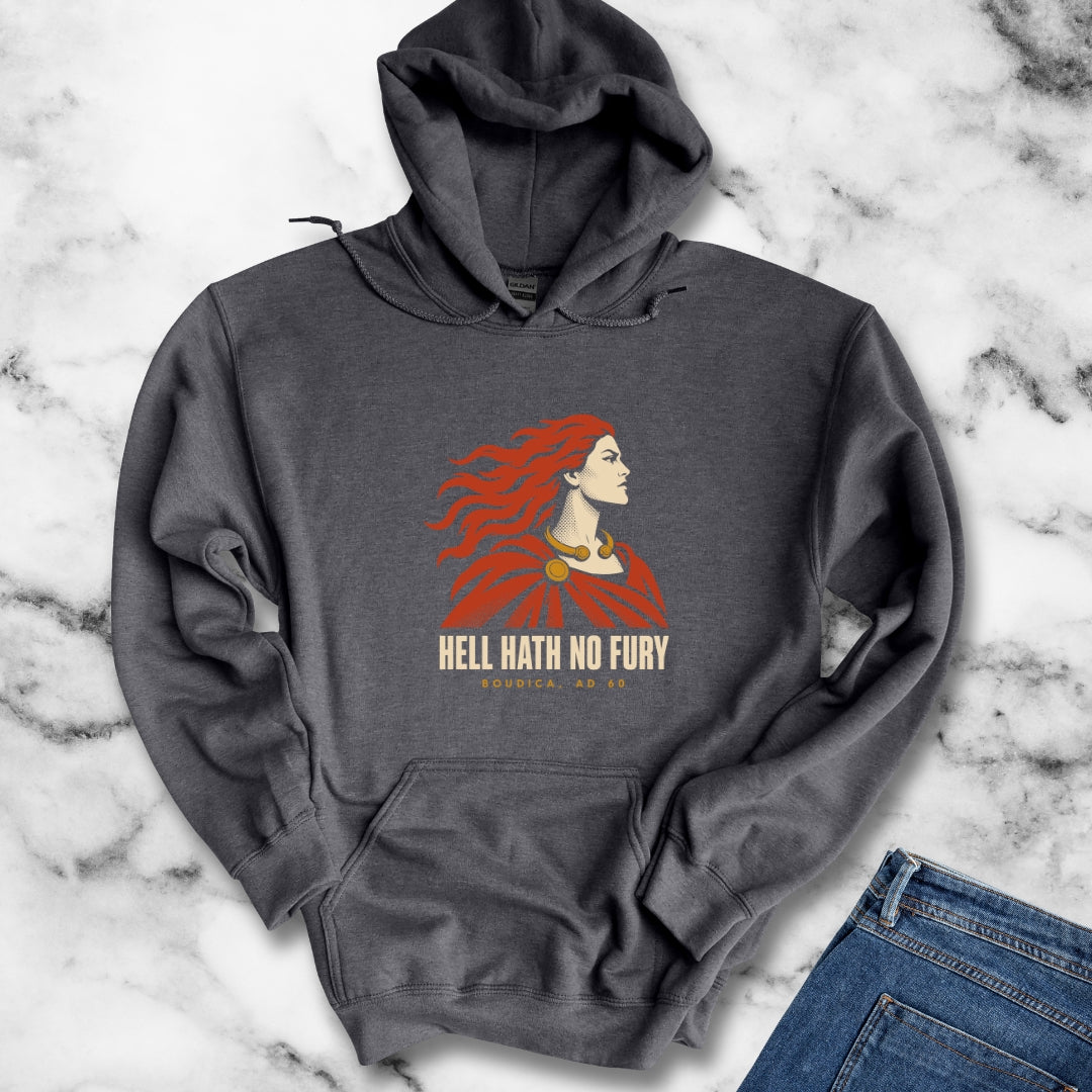 Boudica Hell Hath No Fury Flat Vector Hoodie