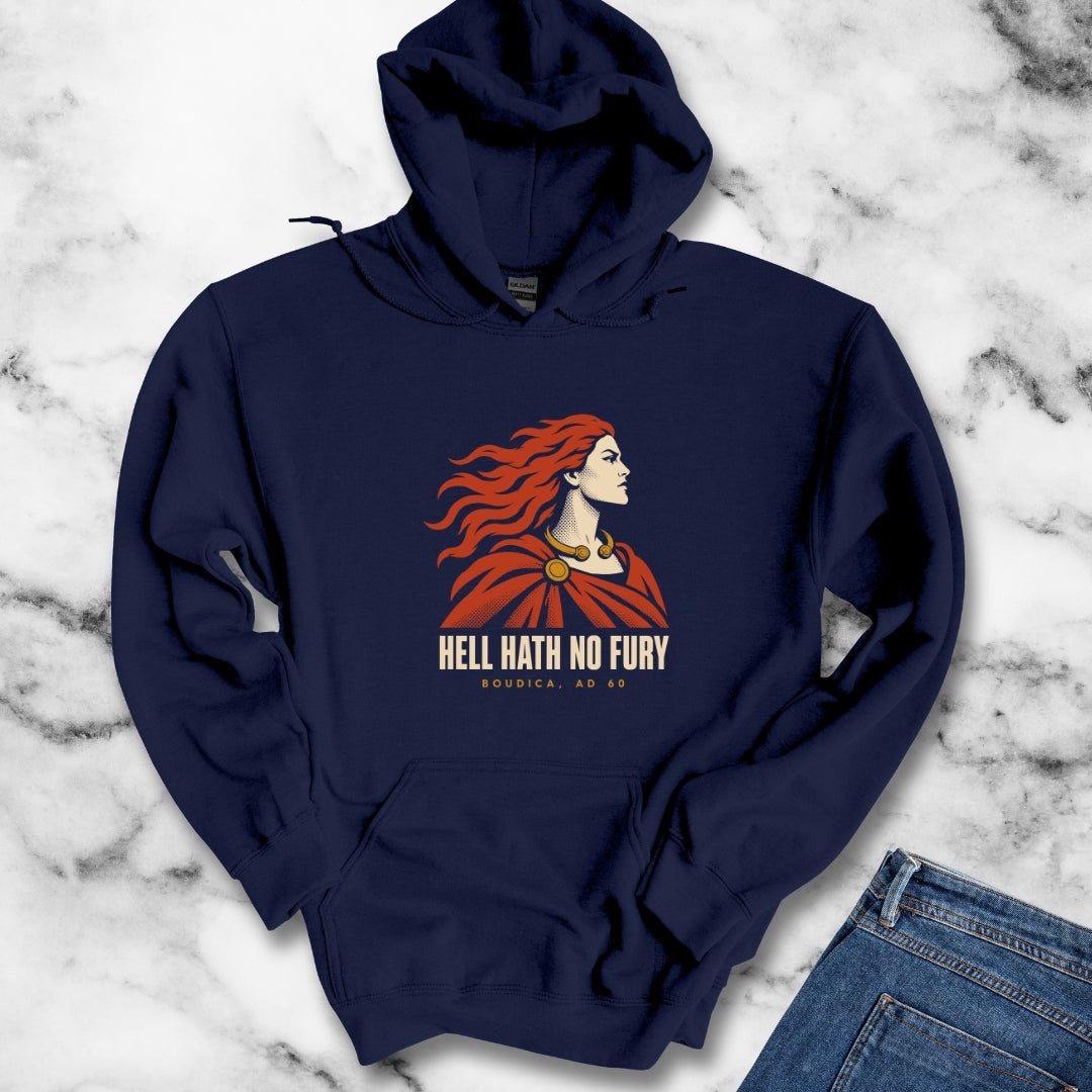 Boudica Hell Hath No Fury Flat Vector Hoodie