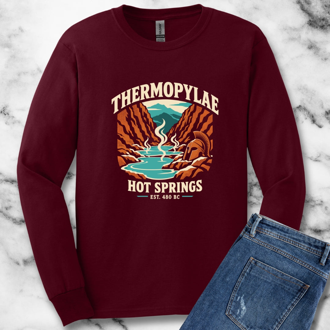 Thermopylae Hot Springs Badge Unisex Long Sleeve Tee