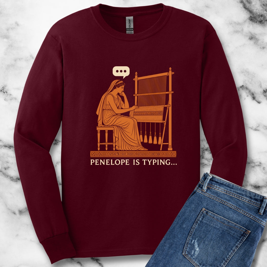 Odysseus Penelope Is Typing Red Figure Unisex Long Sleeve Tee