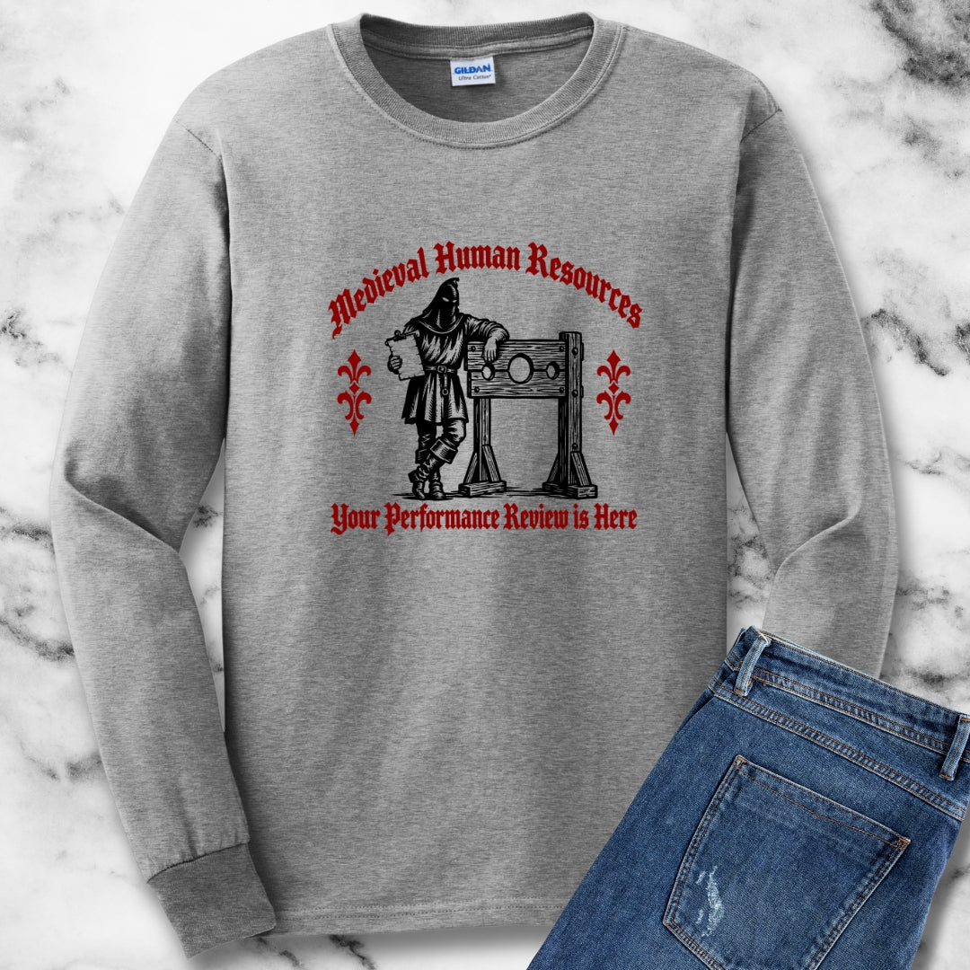 Medieval HR Performance Review Unisex Long Sleeve Tee