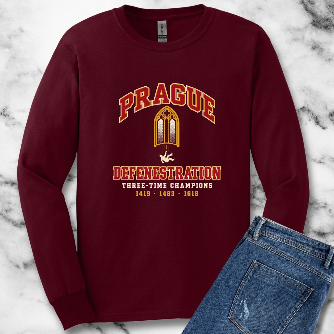Prague Defenestration Three-Time Champions Unisex Long Sleeve Tee