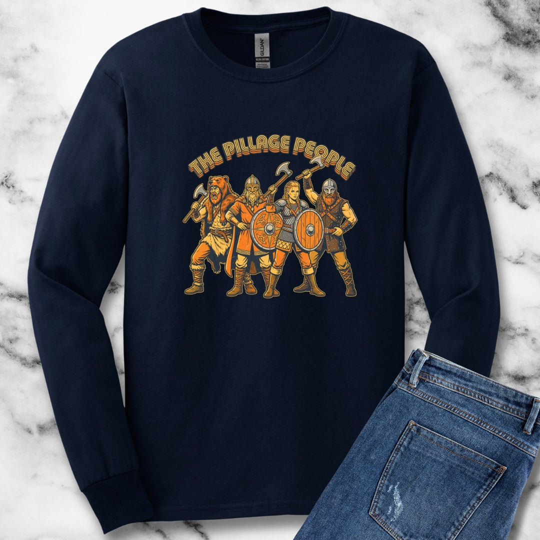 70's The Pillage People Vikings Unisex Long Sleeve Tee