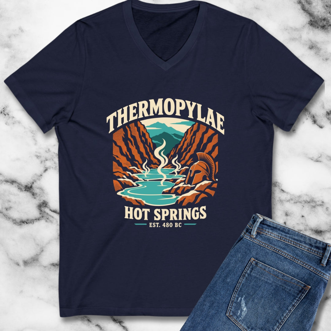 Thermopylae Hot Springs Badge V-Neck