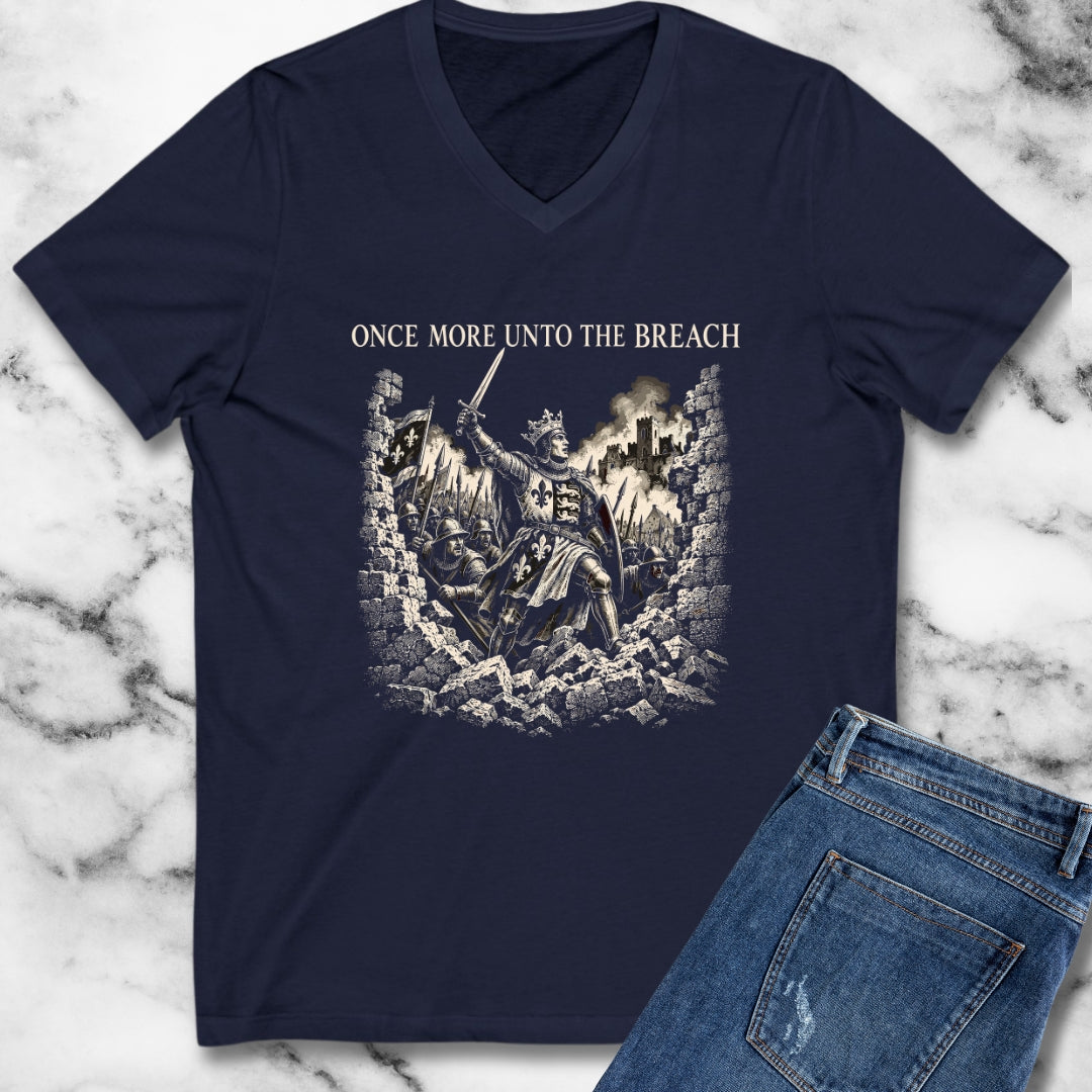 Henry V Unto The Breach Engraving V-Neck