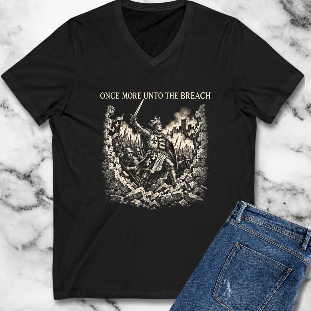 Henry V Unto The Breach Engraving V-Neck