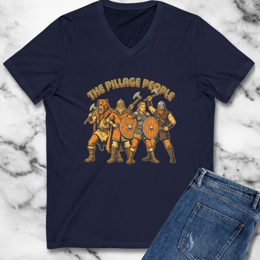 70's The Pillage People Vikings V-Neck