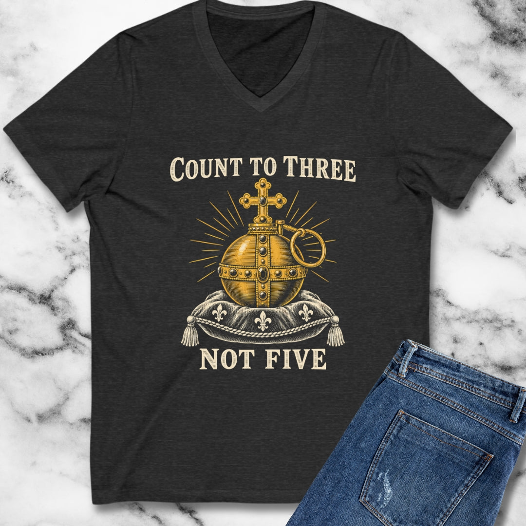 Holy Hand Grenade Count to Three V-Neck