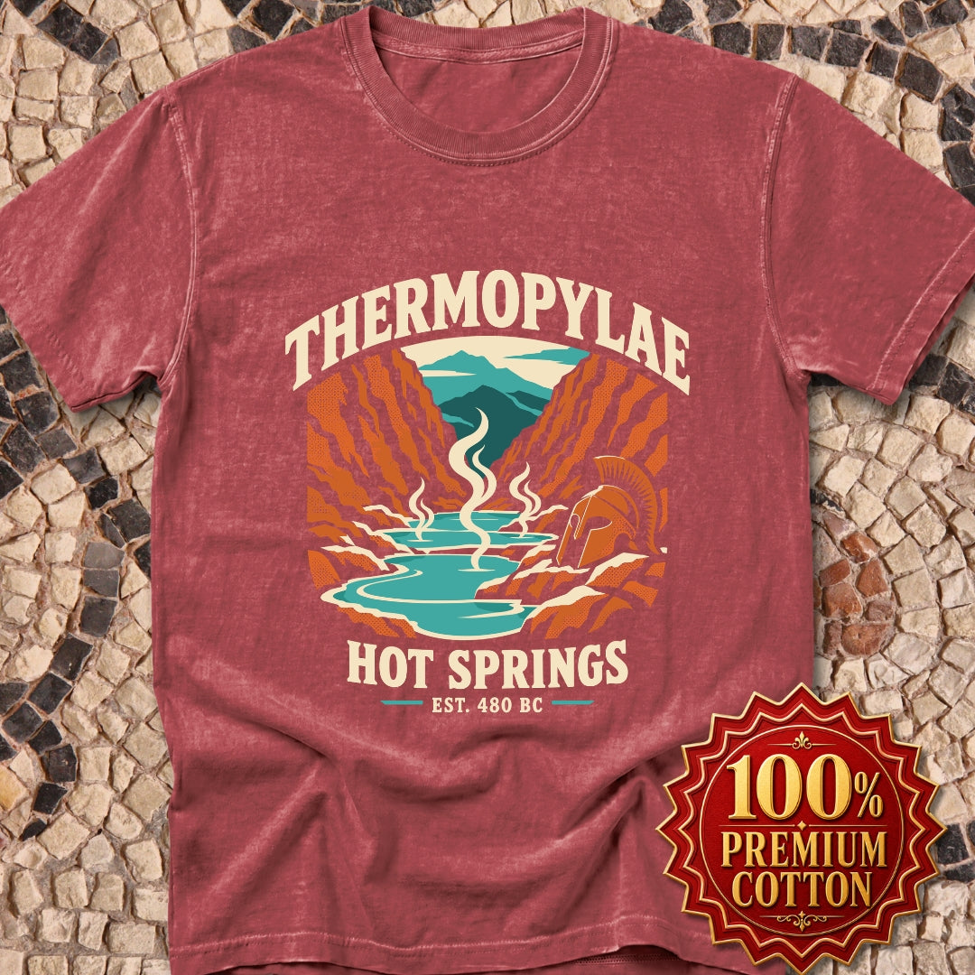 Thermopylae Hot Springs Badge Premium Tee