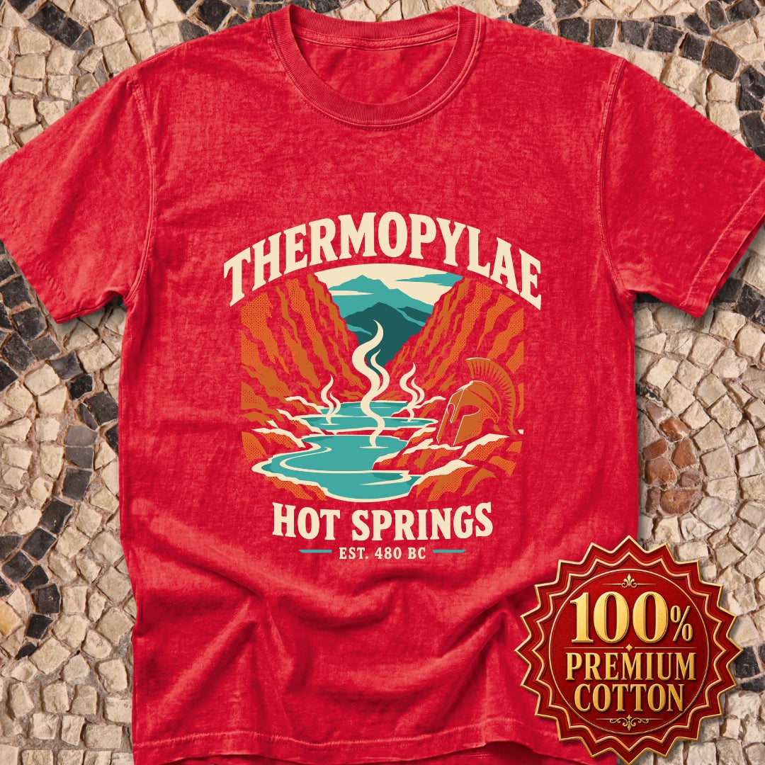 Thermopylae Hot Springs Badge Premium Tee