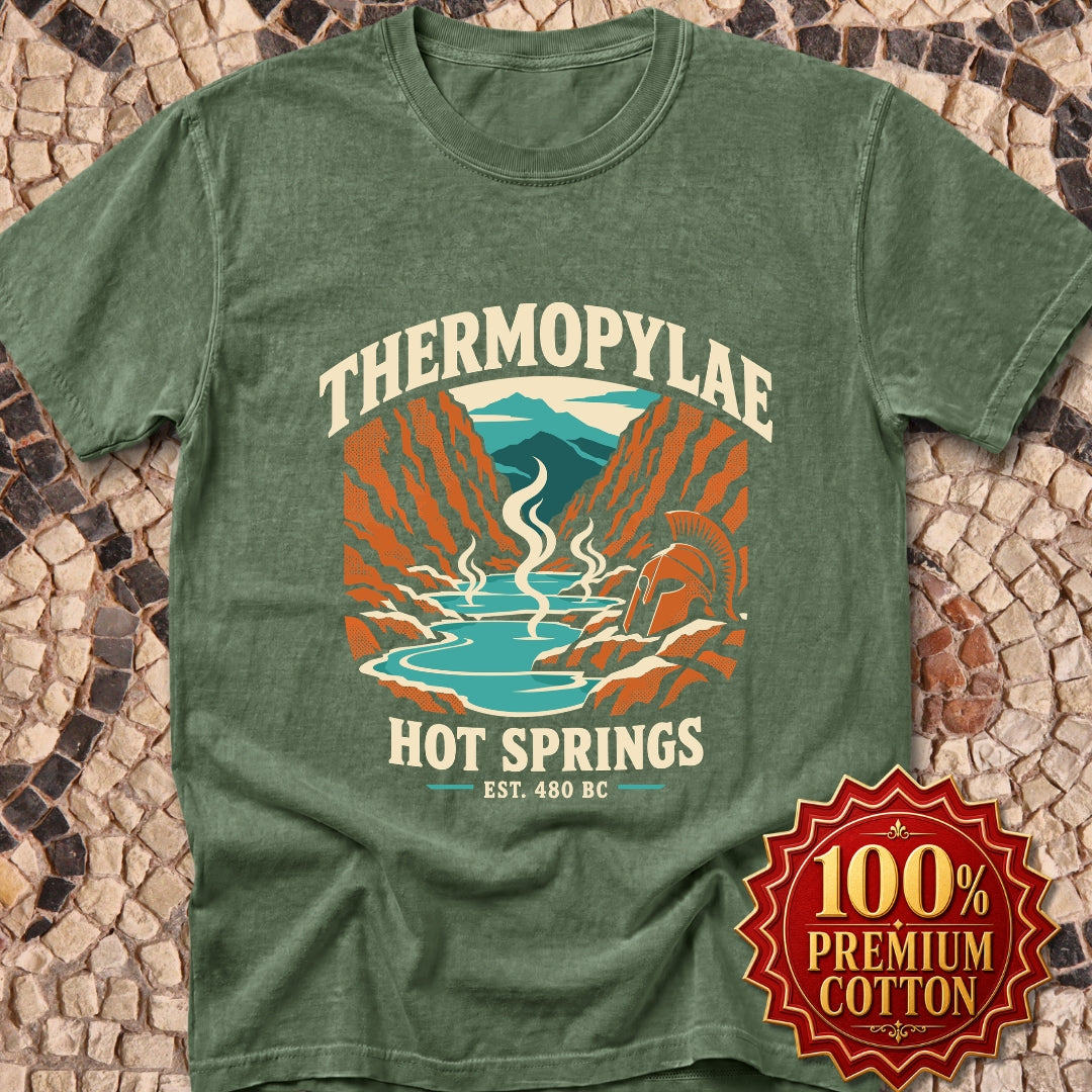 Thermopylae Hot Springs Badge Premium Tee