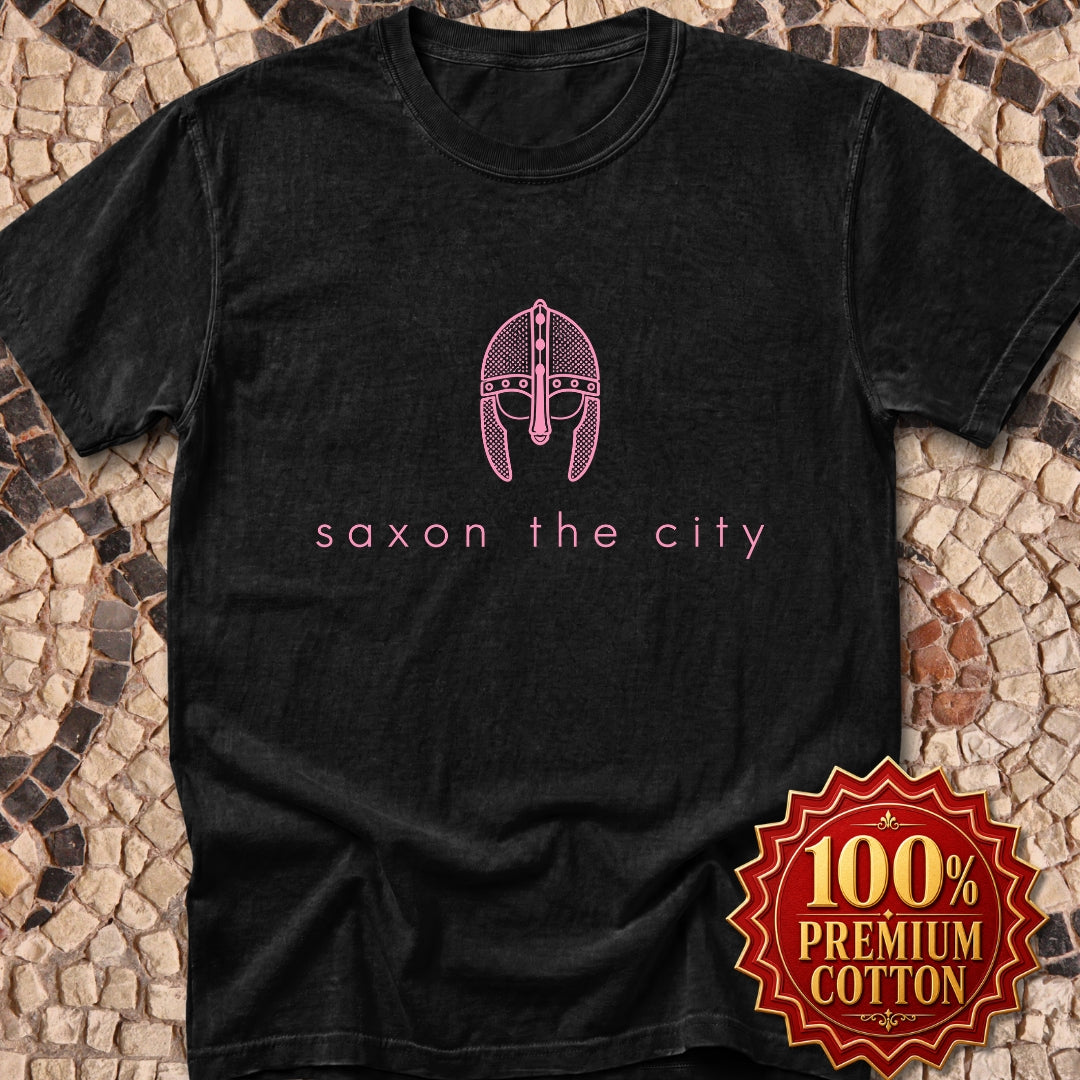 Saxon The City Logo Parody Premium Tee