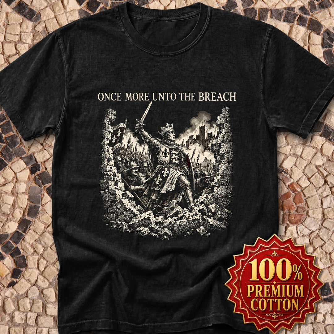 Henry V Unto The Breach Engraving Premium Tee