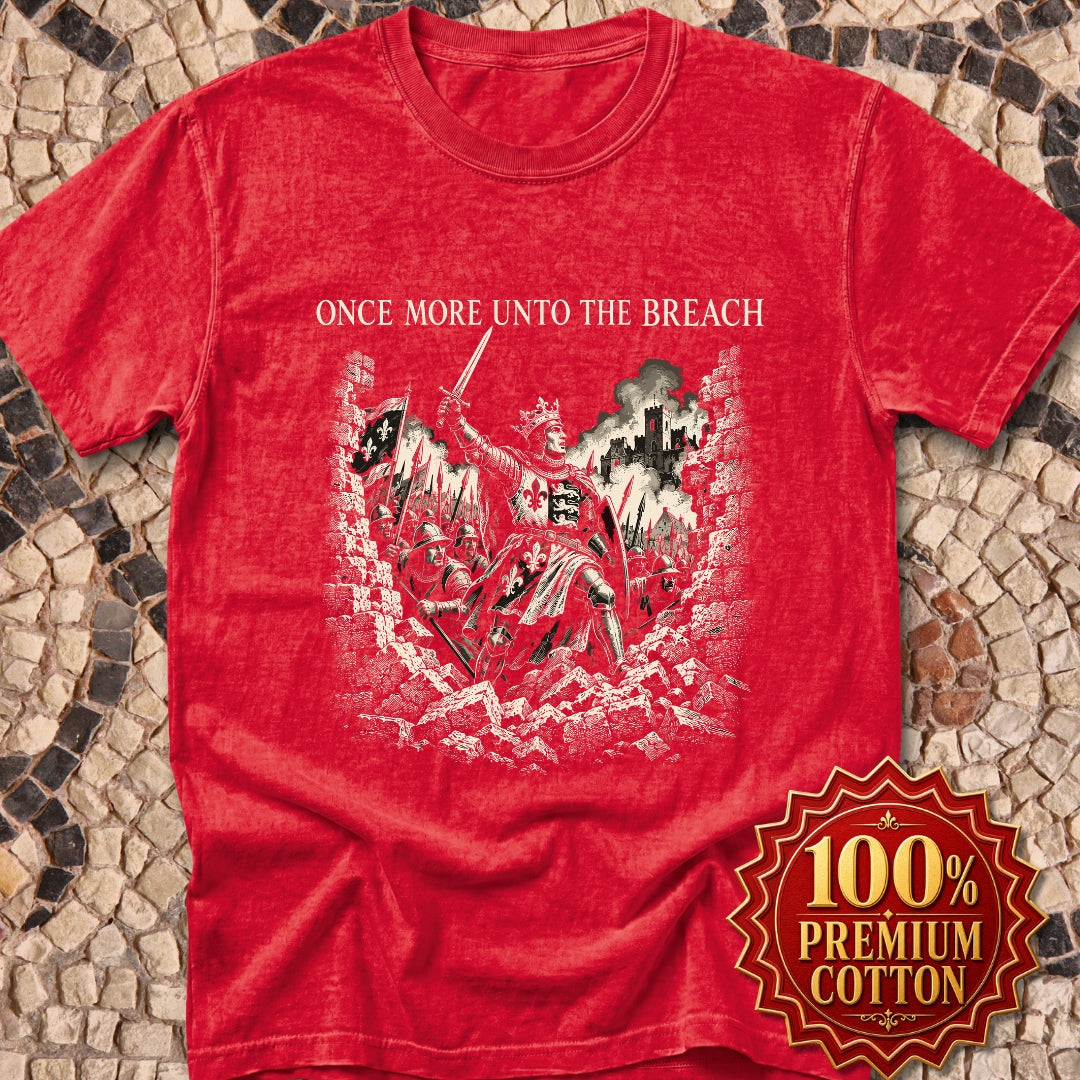 Henry V Unto The Breach Engraving Premium Tee
