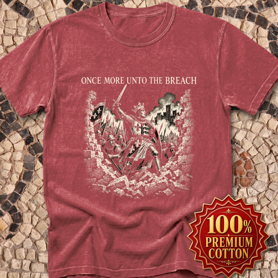 Henry V Unto The Breach Engraving Premium Tee