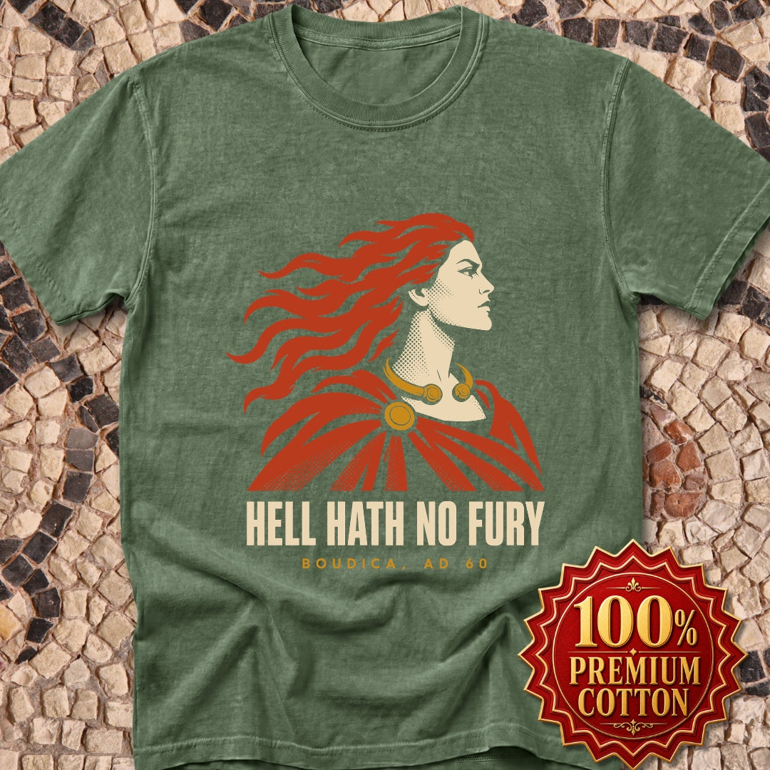 Boudica Hell Hath No Fury Flat Vector Premium Tee