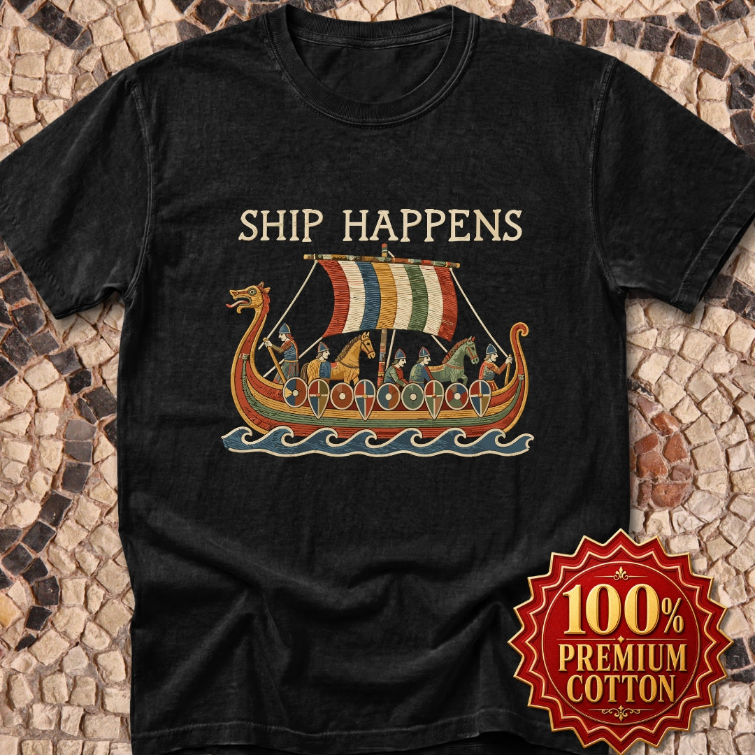 Bayeux Ship Happens Tapestry Premium Tee