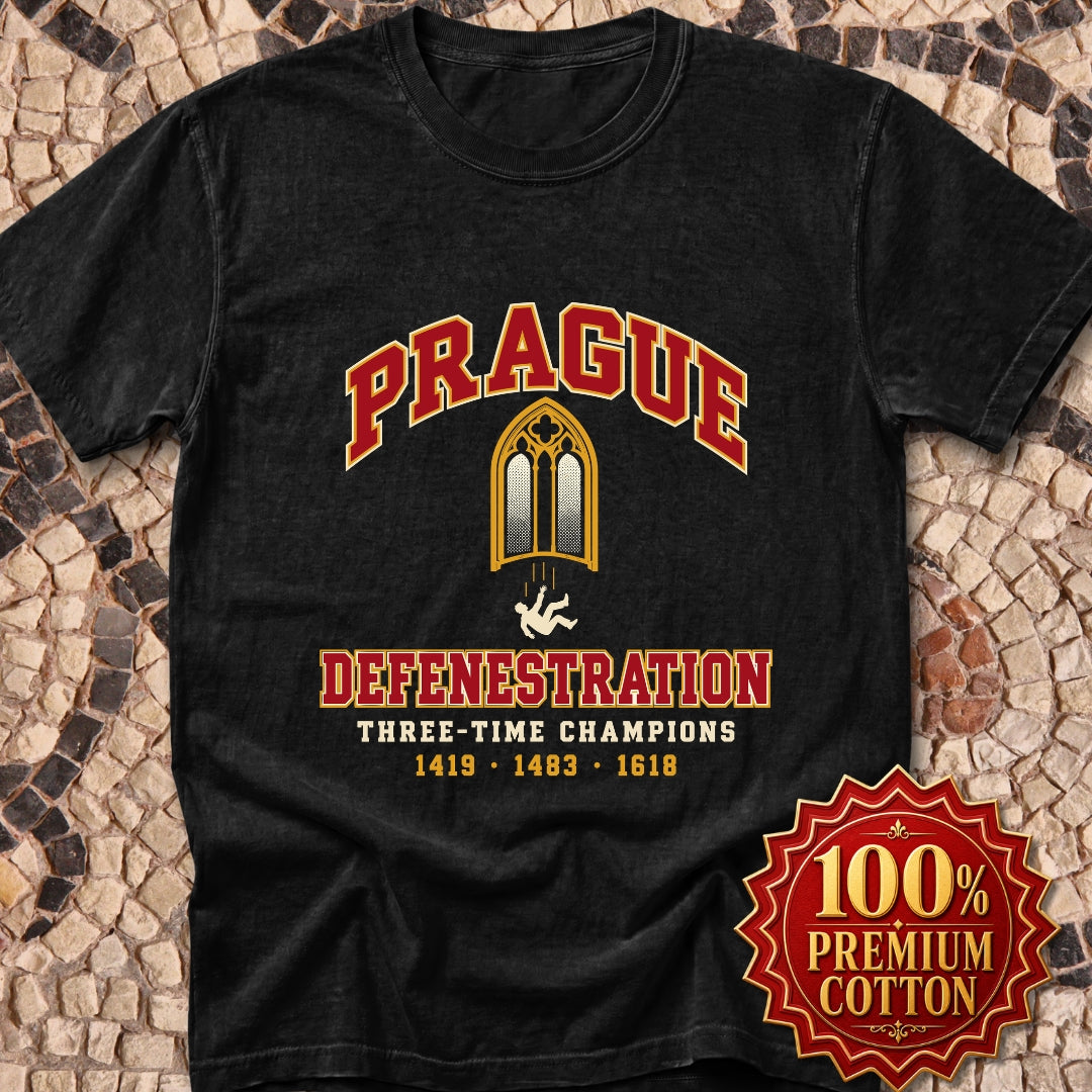 Prague Defenestration Three-Time Champions Premium Tee