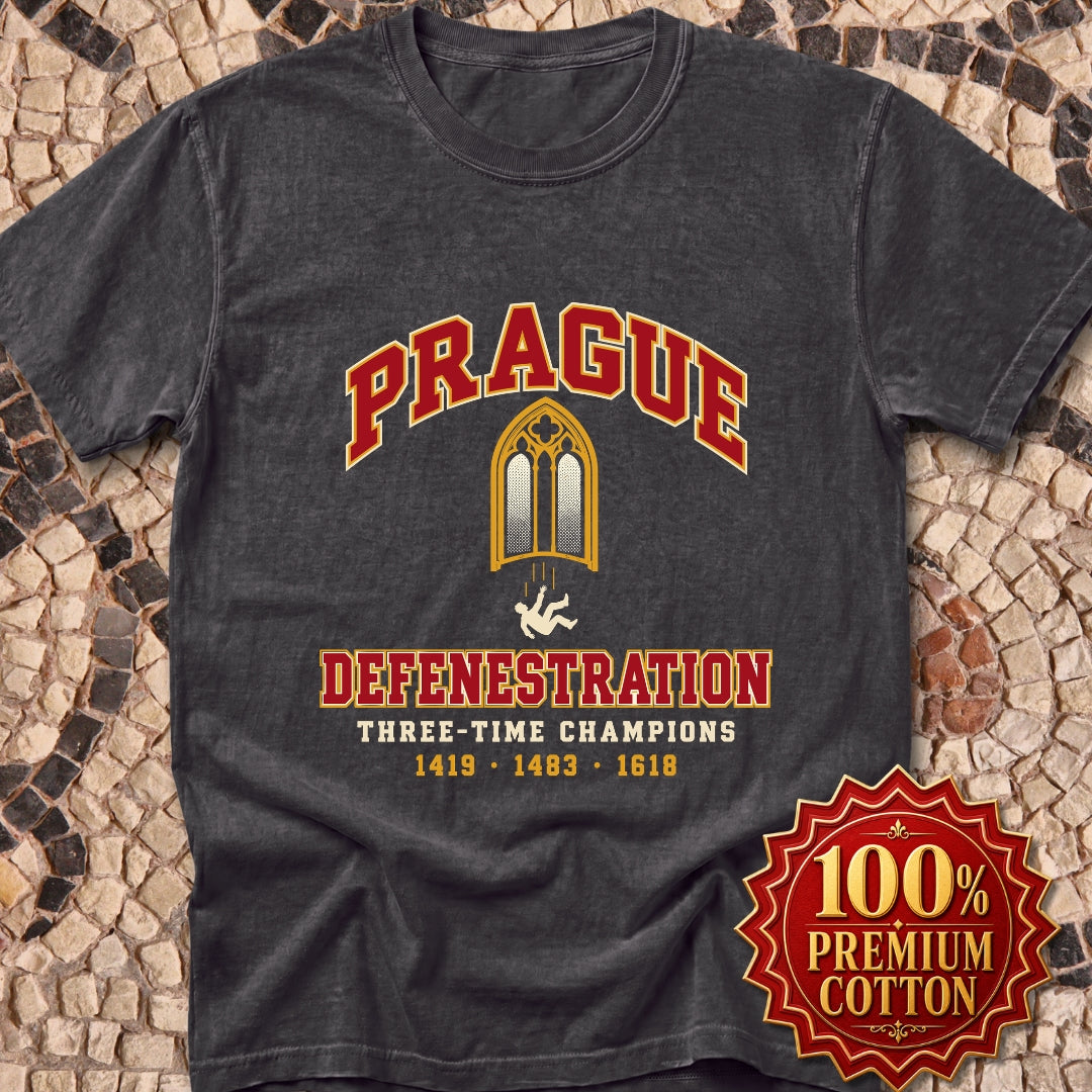 Prague Defenestration Three-Time Champions Premium Tee