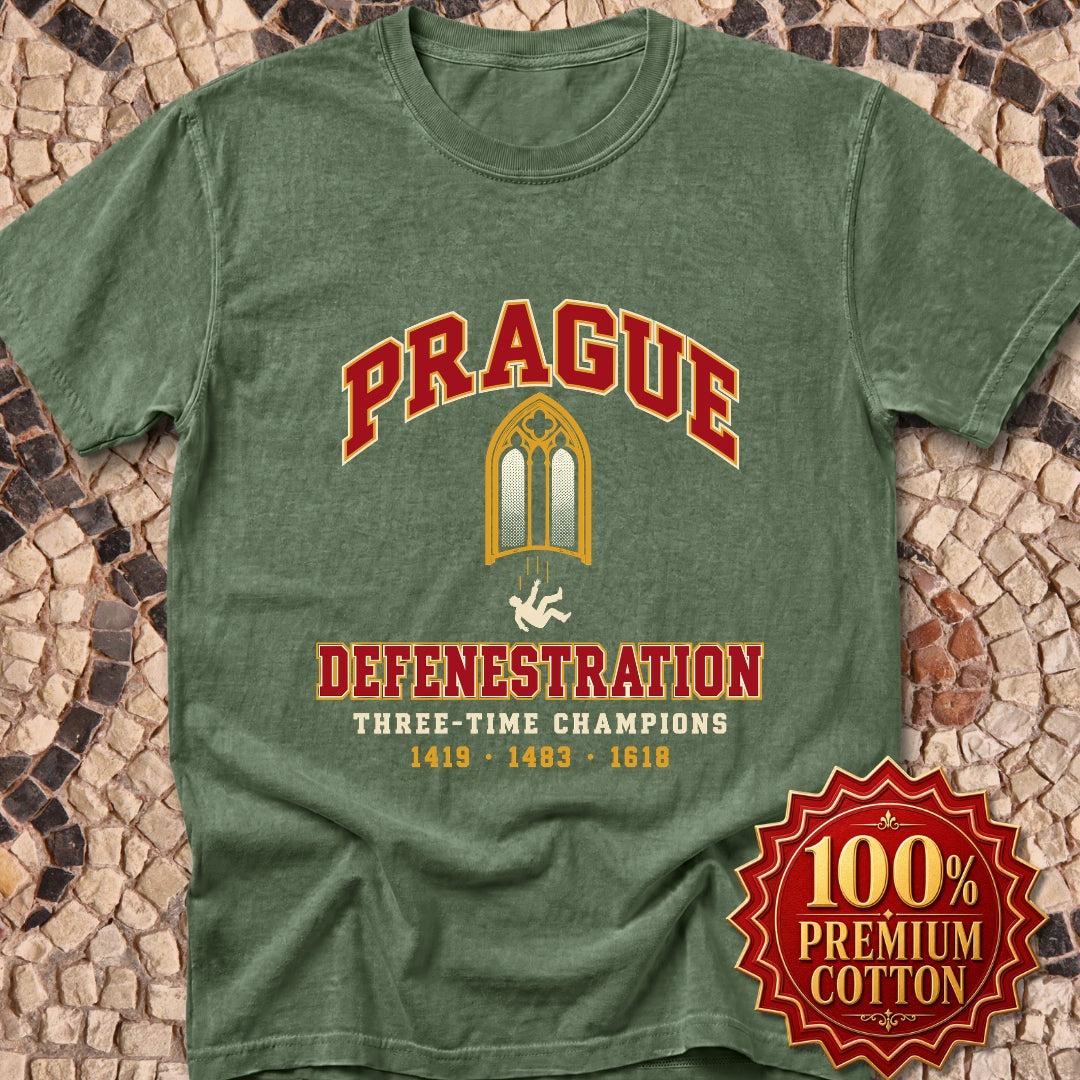 Prague Defenestration Three-Time Champions Premium Tee