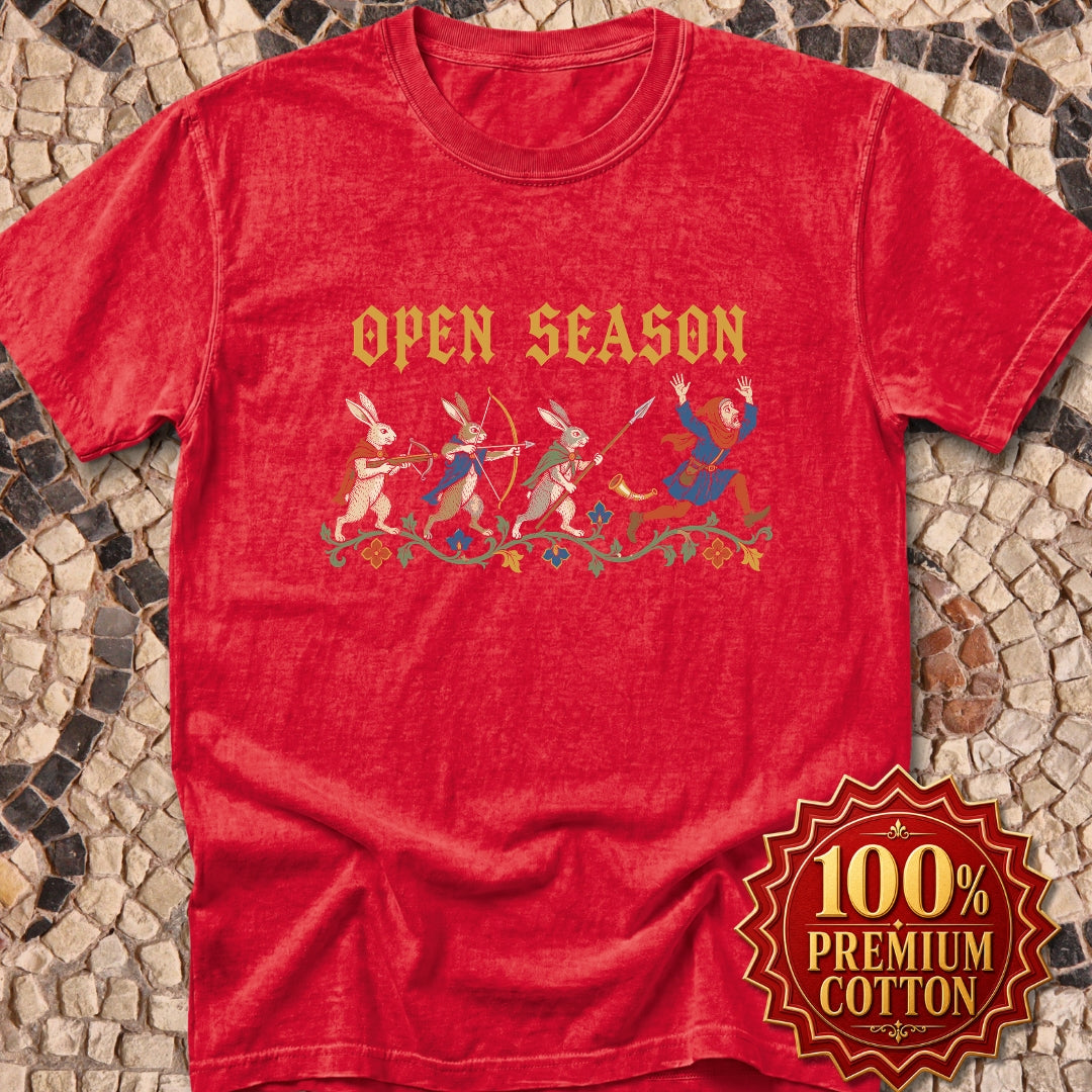 Open Season Medieval Marginalia Rabbits Premium Tee