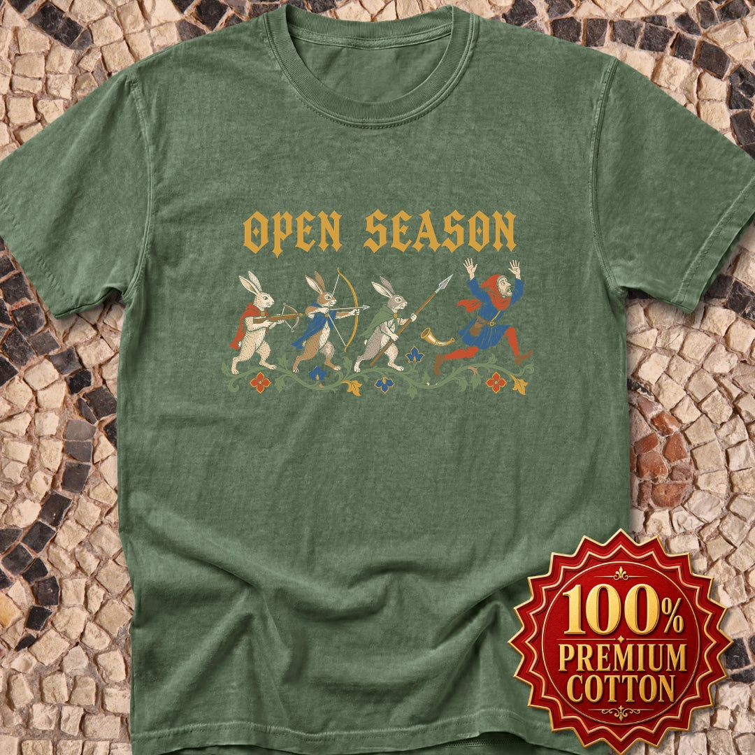 Open Season Medieval Marginalia Rabbits Premium Tee