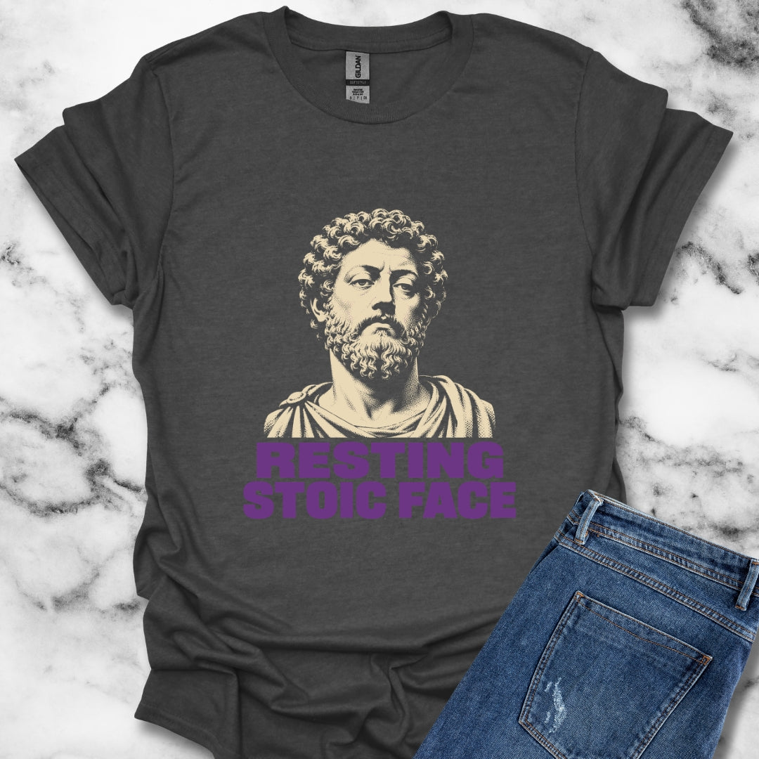 Resting Stoic Face Screen Print T-Shirt