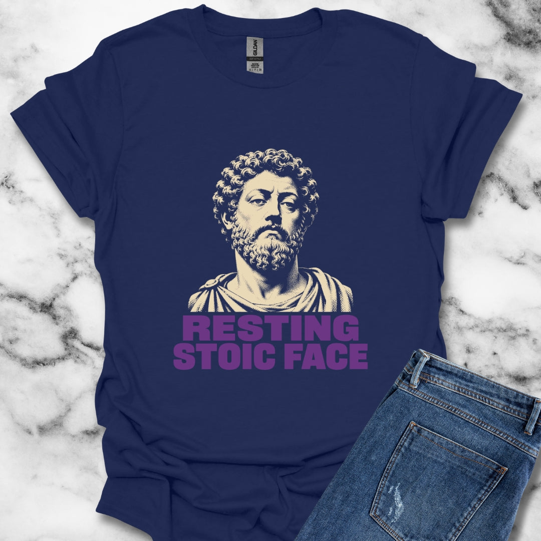 Resting Stoic Face Screen Print T-Shirt