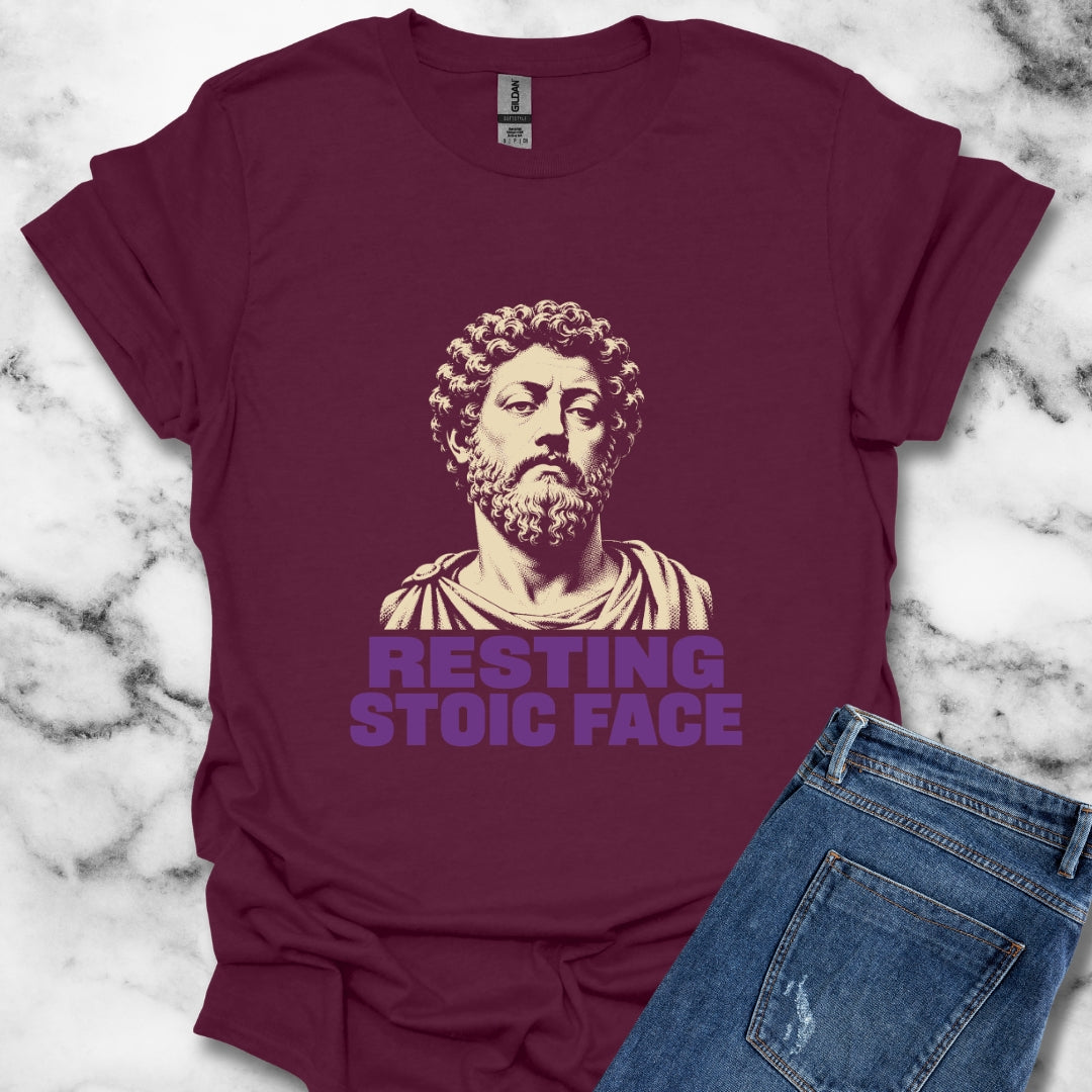 Resting Stoic Face Screen Print T-Shirt