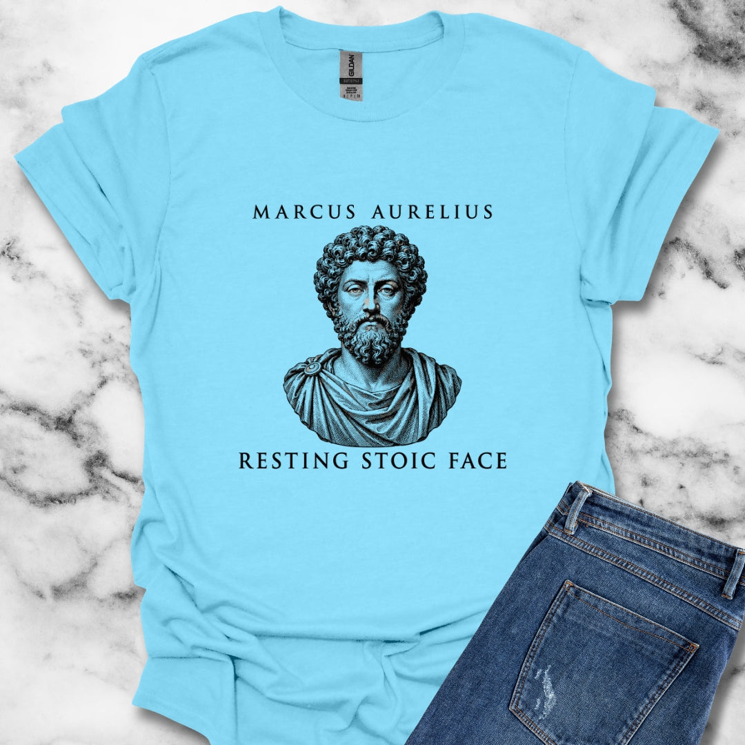 Marcus Aurelius Resting Stoic Face Engraving T-Shirt