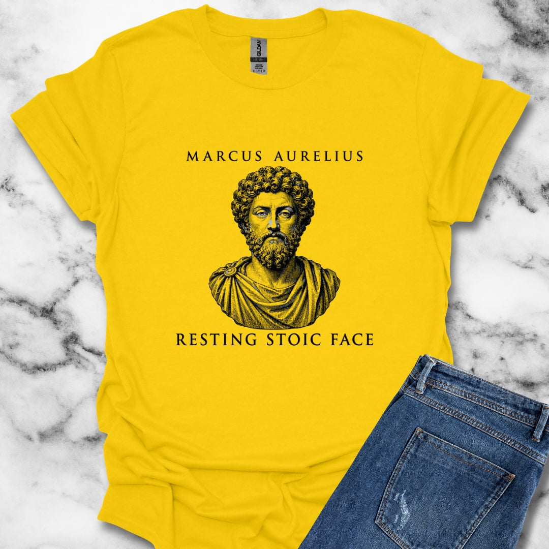 Marcus Aurelius Resting Stoic Face Engraving T-Shirt