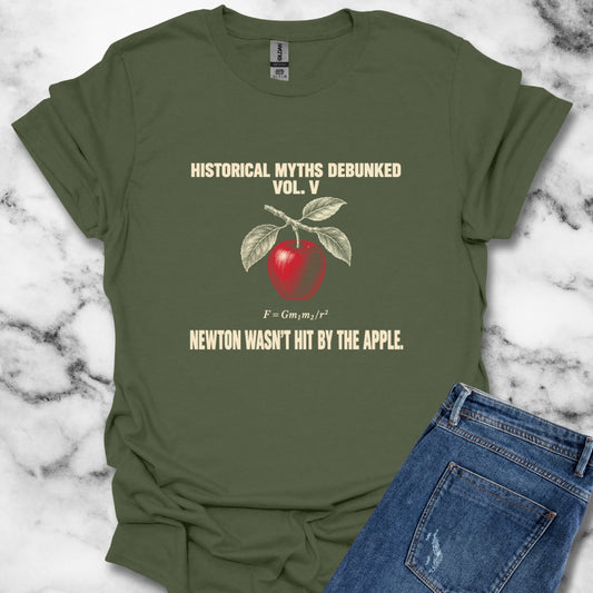 Historical Myths Debunked Vol V Newton Apple T-Shirt