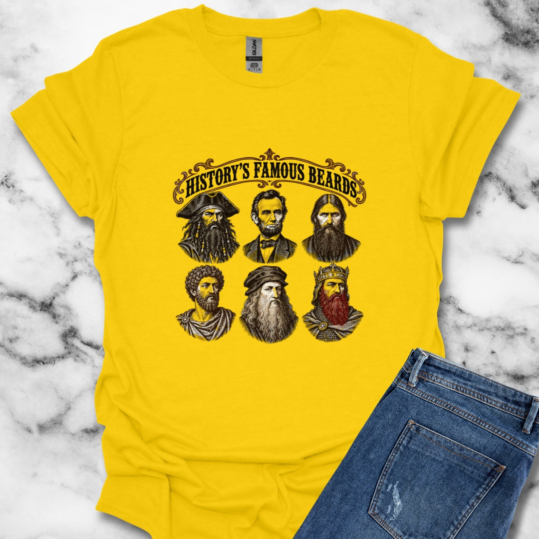 History's Famous Beards Engraving T-Shirt