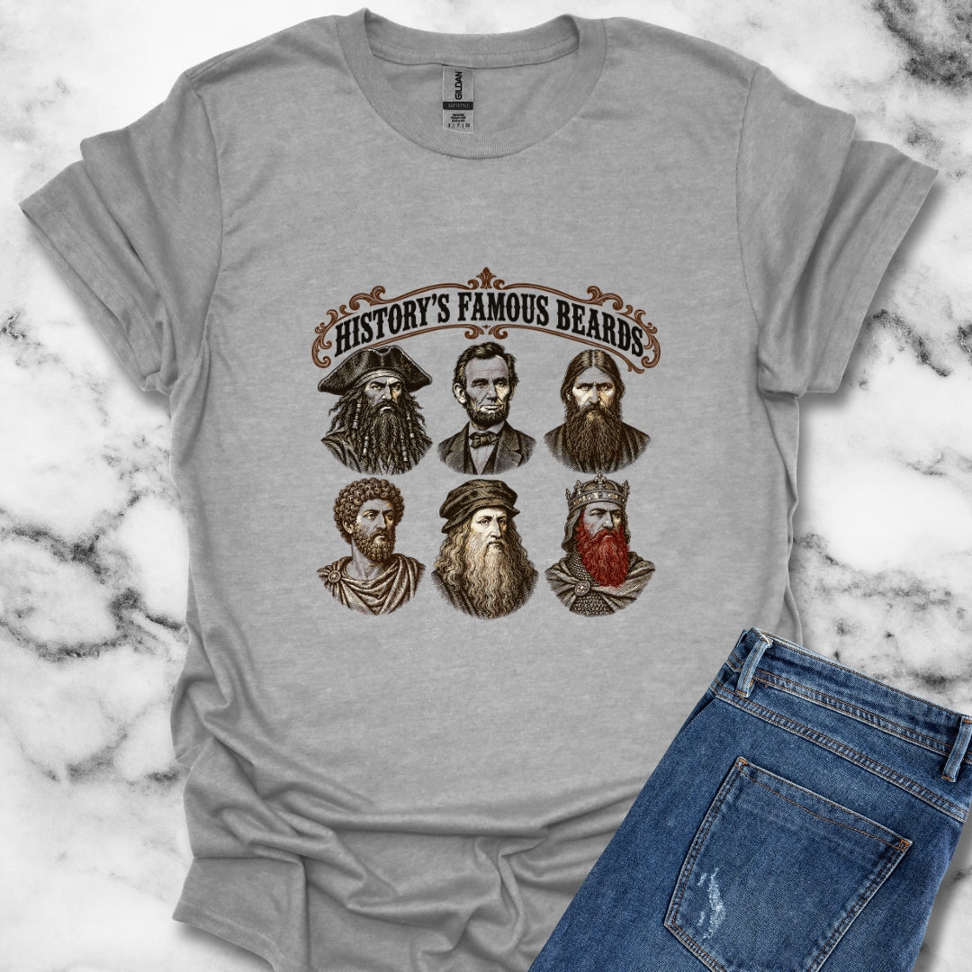 History's Famous Beards Engraving T-Shirt