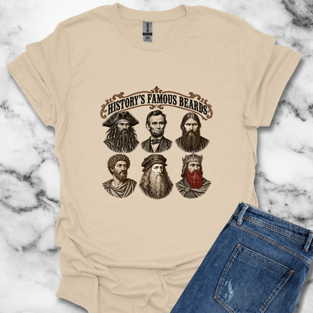 History's Famous Beards Engraving T-Shirt
