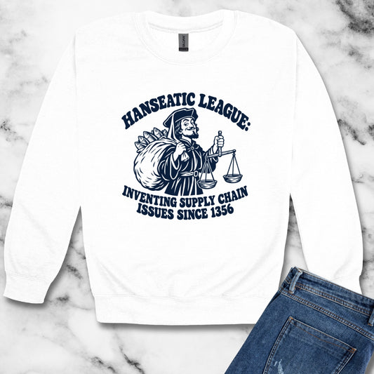 Hanseatic League Supply Chain Issues Unisex Heavy Crewneck Sweatshirt