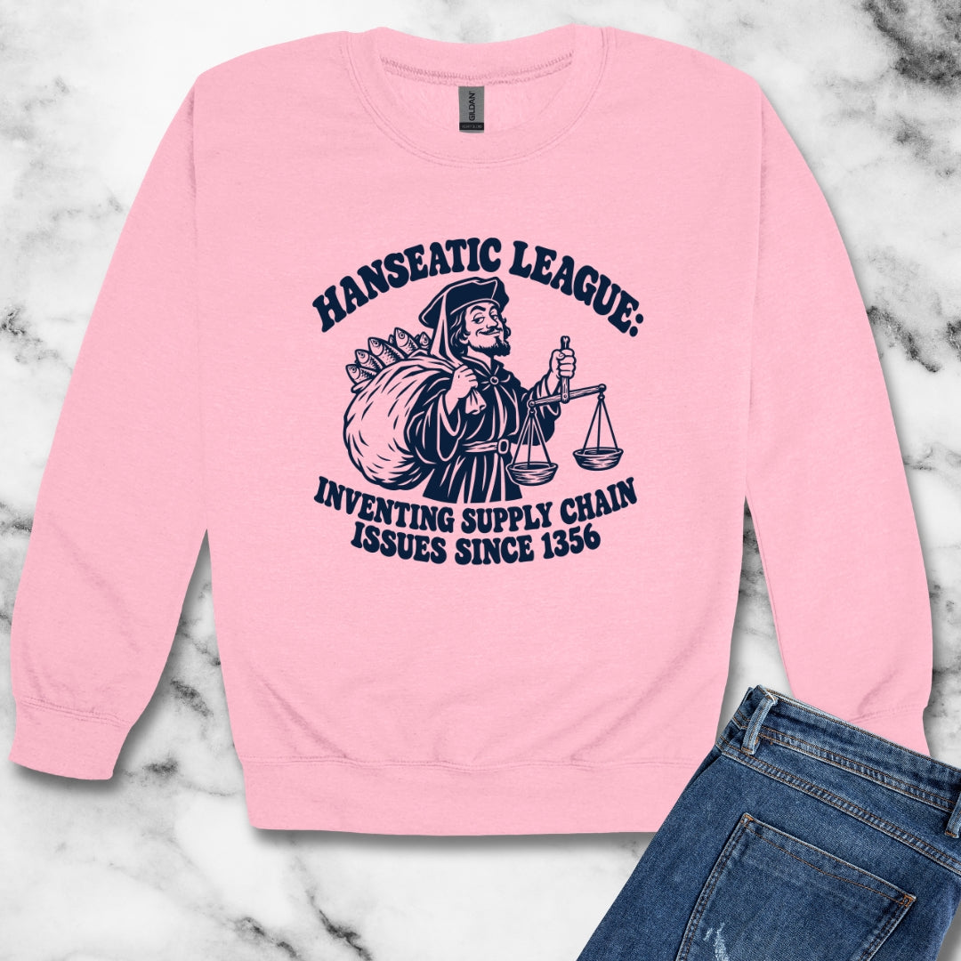 Hanseatic League Supply Chain Issues Unisex Heavy Crewneck Sweatshirt