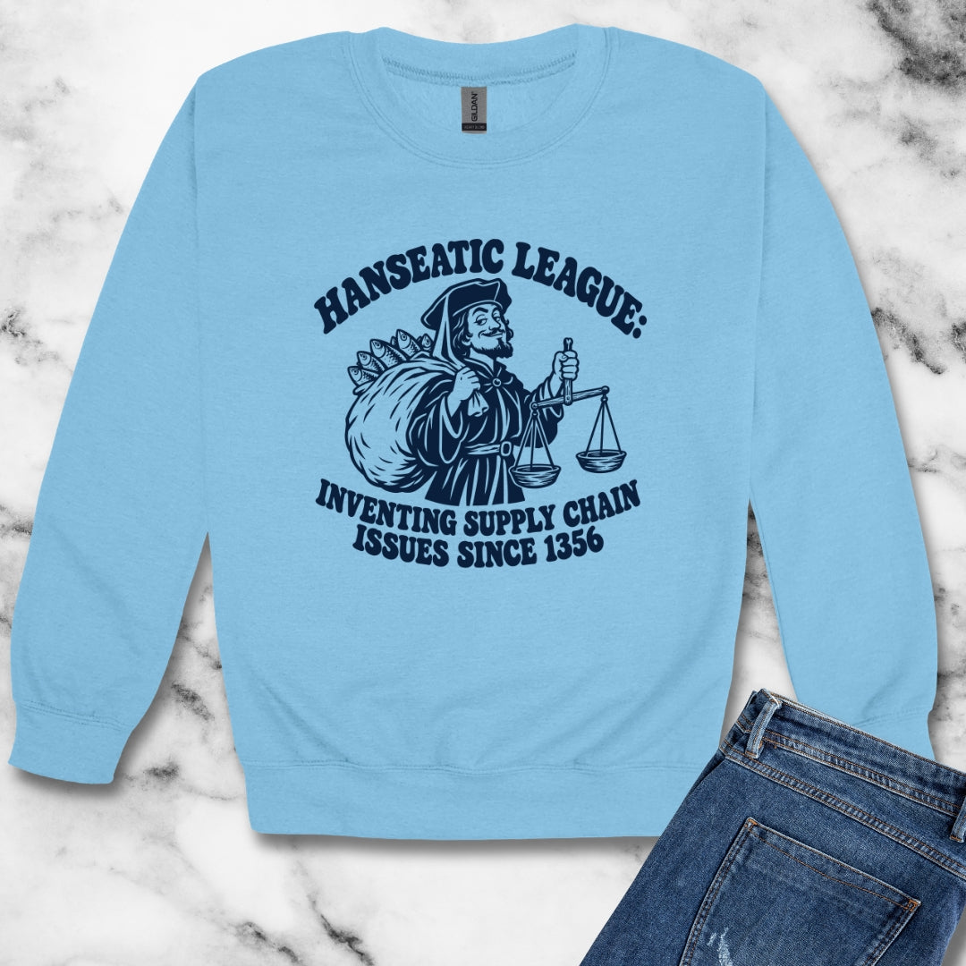 Hanseatic League Supply Chain Issues Unisex Heavy Crewneck Sweatshirt