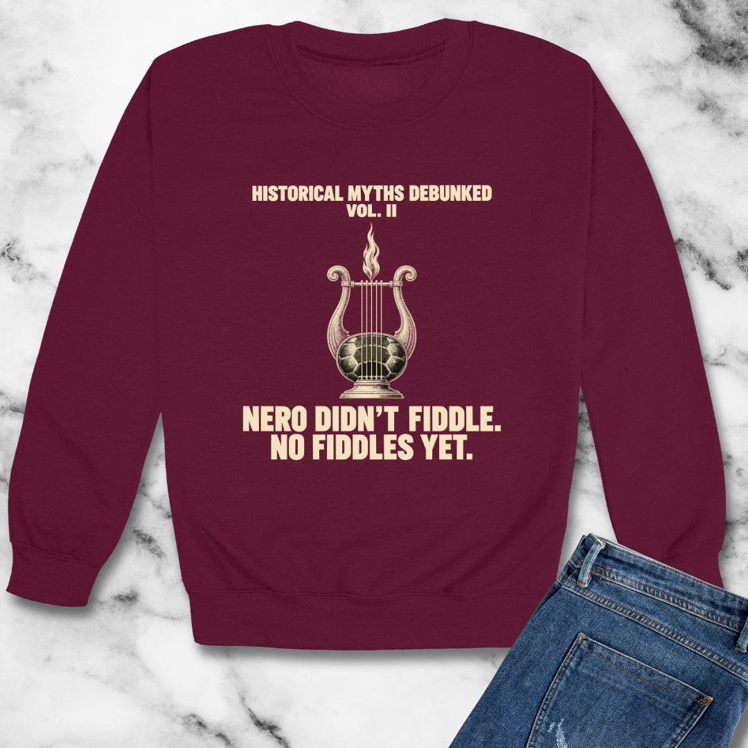 Historical Myths Debunked Vol II Nero Fiddle Unisex Heavy Crewneck Sweatshirt