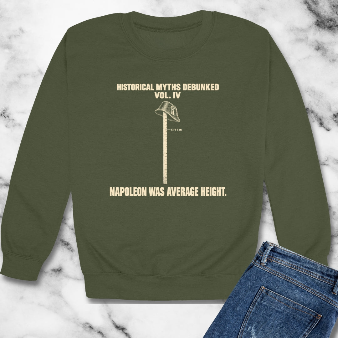 Historical Myths Debunked Vol IV Napoleon Height Unisex Heavy Crewneck Sweatshirt