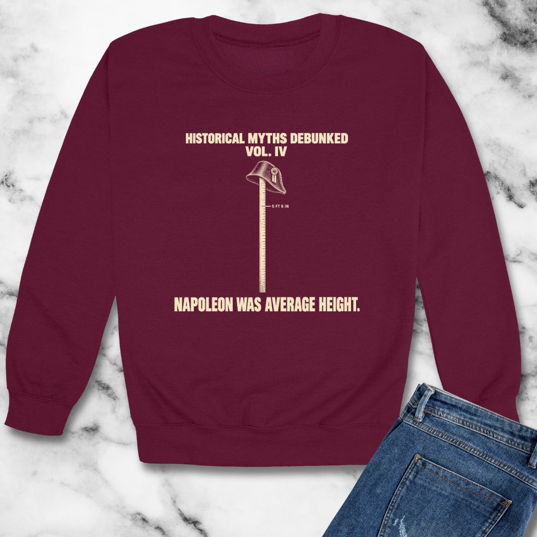 Historical Myths Debunked Vol IV Napoleon Height Unisex Heavy Crewneck Sweatshirt