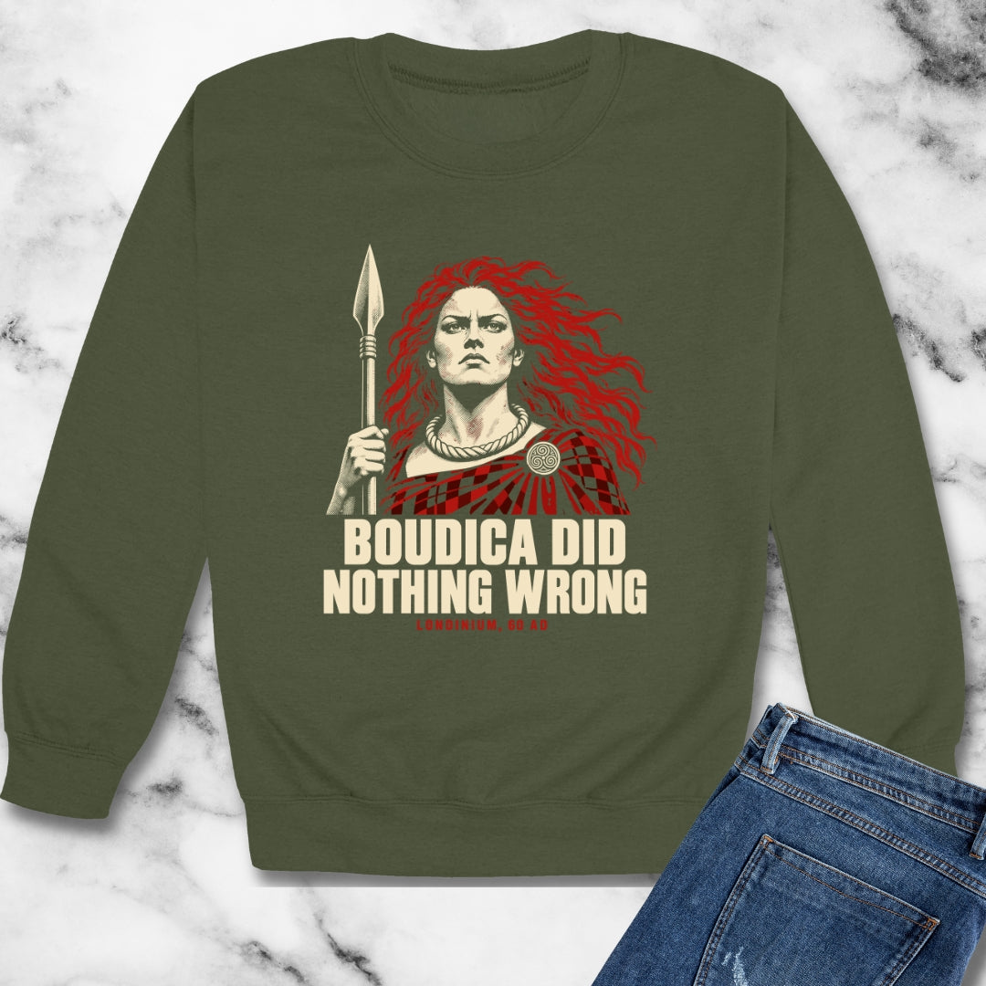Boudica Did Nothing Wrong Portrait Unisex Heavy Crewneck Sweatshirt