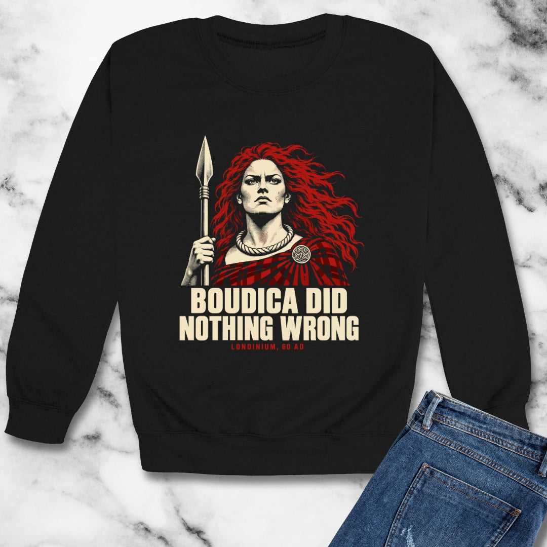 Boudica Did Nothing Wrong Portrait Unisex Heavy Crewneck Sweatshirt