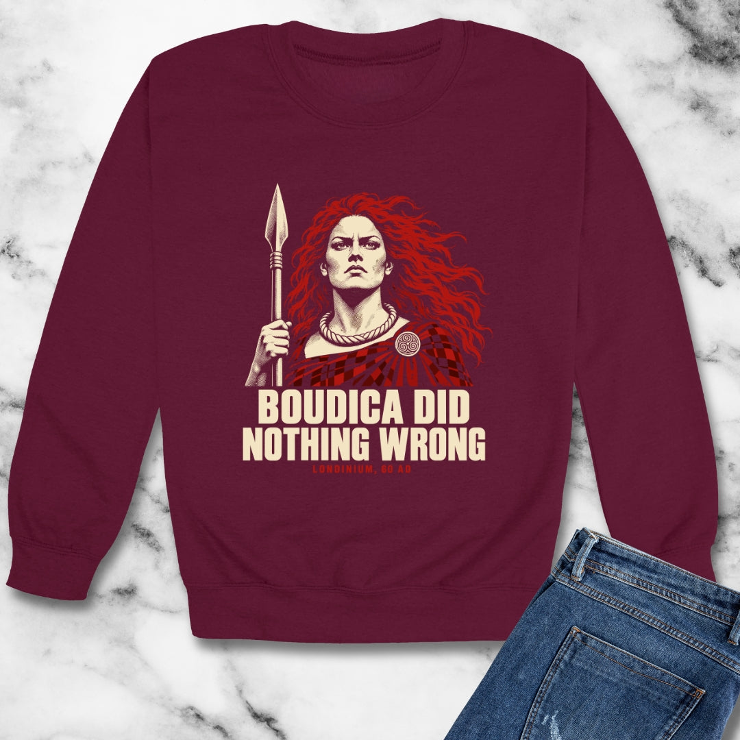 Boudica Did Nothing Wrong Portrait Unisex Heavy Crewneck Sweatshirt