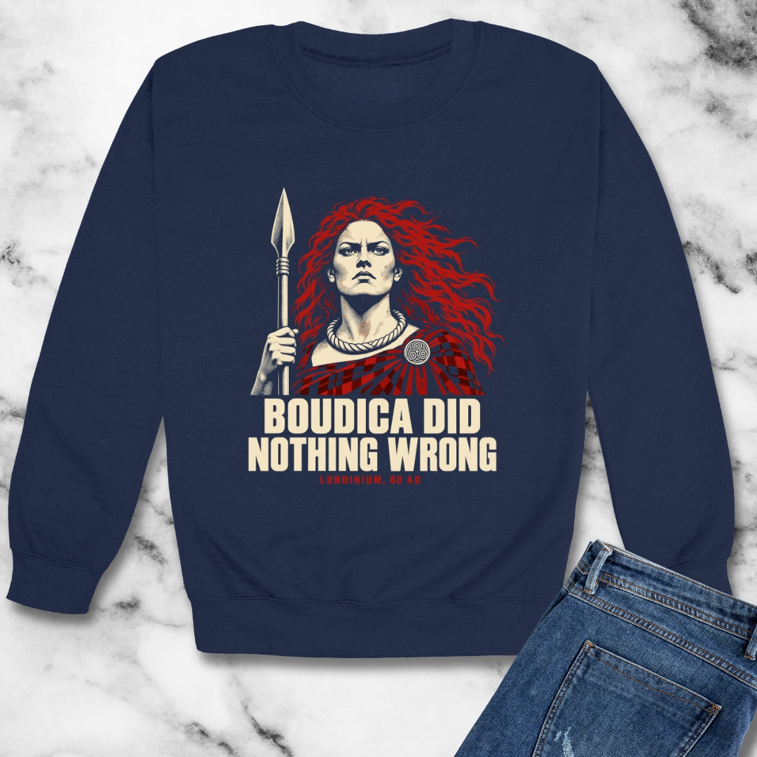 Boudica Did Nothing Wrong Portrait Unisex Heavy Crewneck Sweatshirt