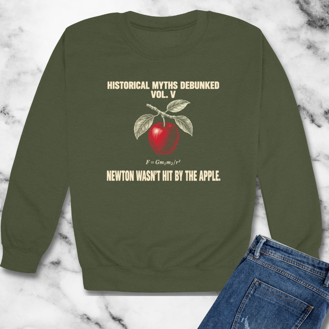 Historical Myths Debunked Vol V Newton Apple Unisex Heavy Crewneck Sweatshirt