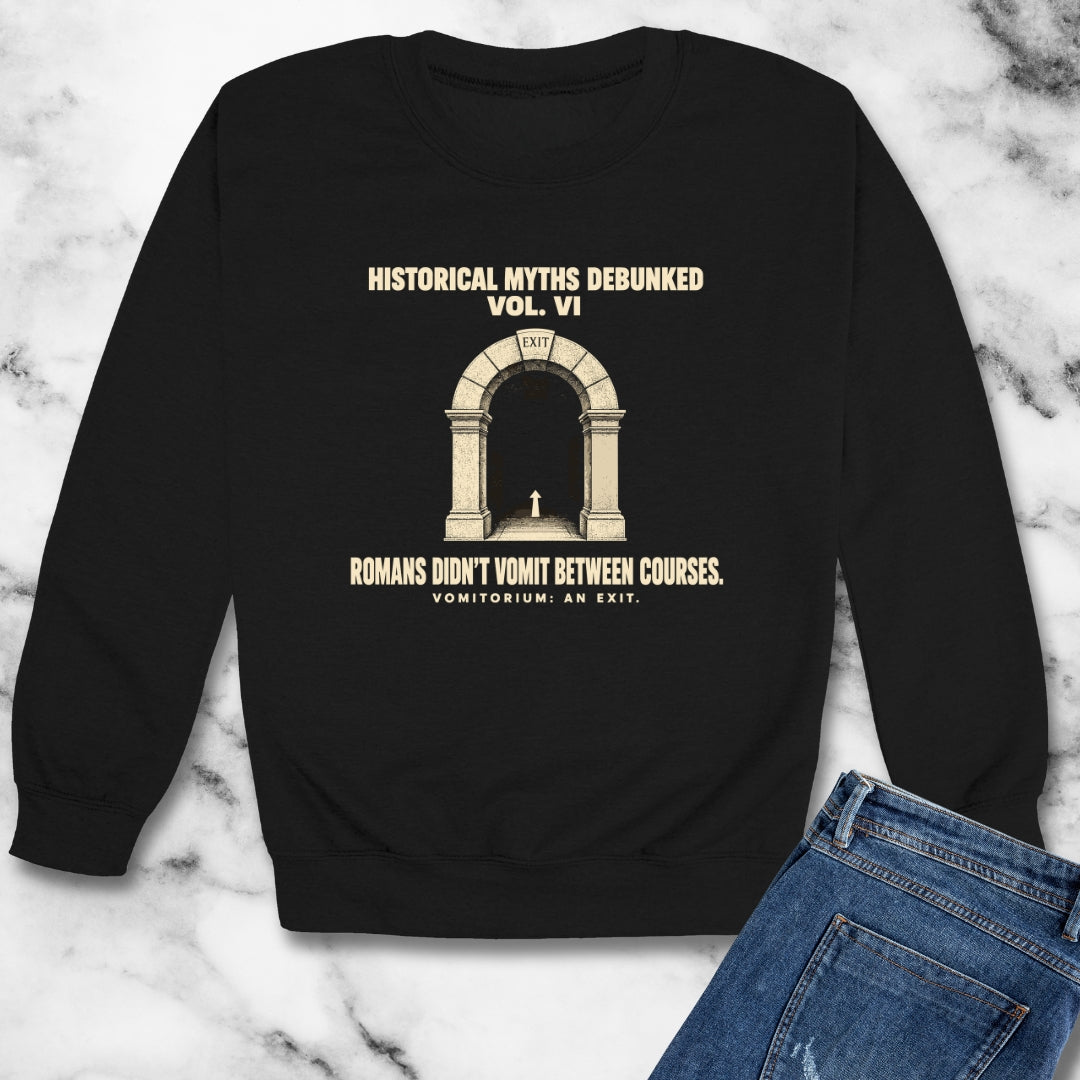 Historical Myths Debunked Vol VI Vomitorium Unisex Heavy Crewneck Sweatshirt
