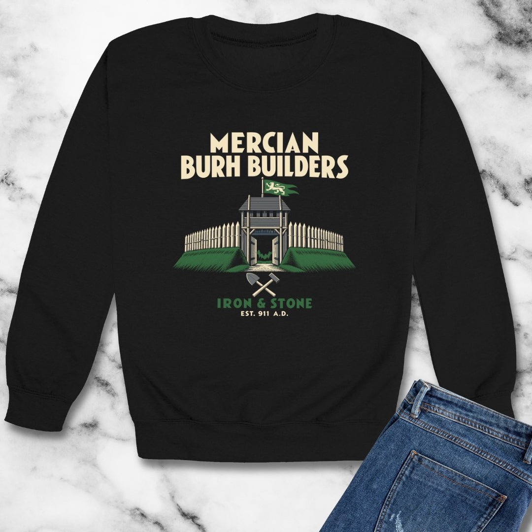 Mercian Burh Builders Iron and Stone Unisex Heavy Crewneck Sweatshirt