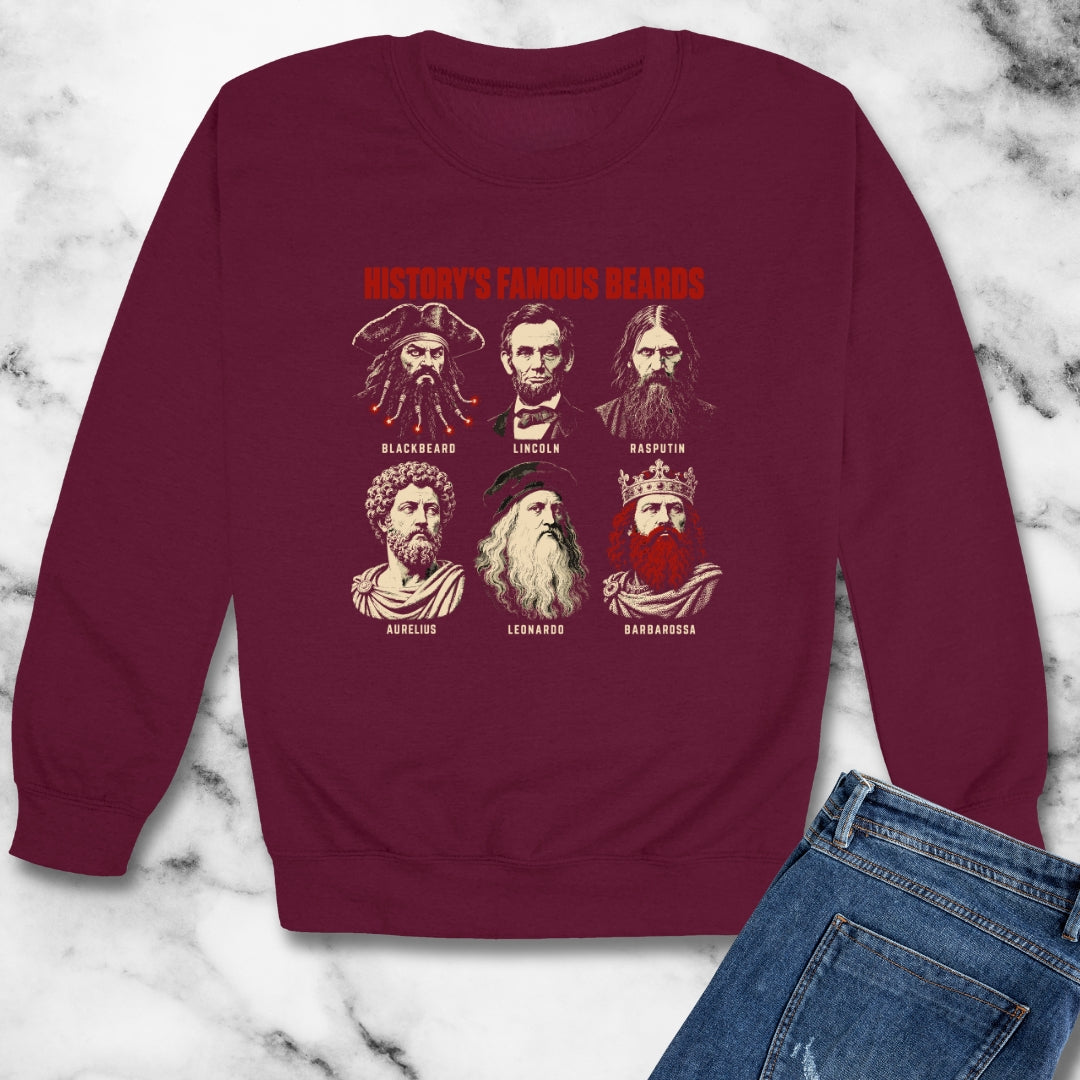 History's Famous Beards Screen Print Unisex Heavy Crewneck Sweatshirt