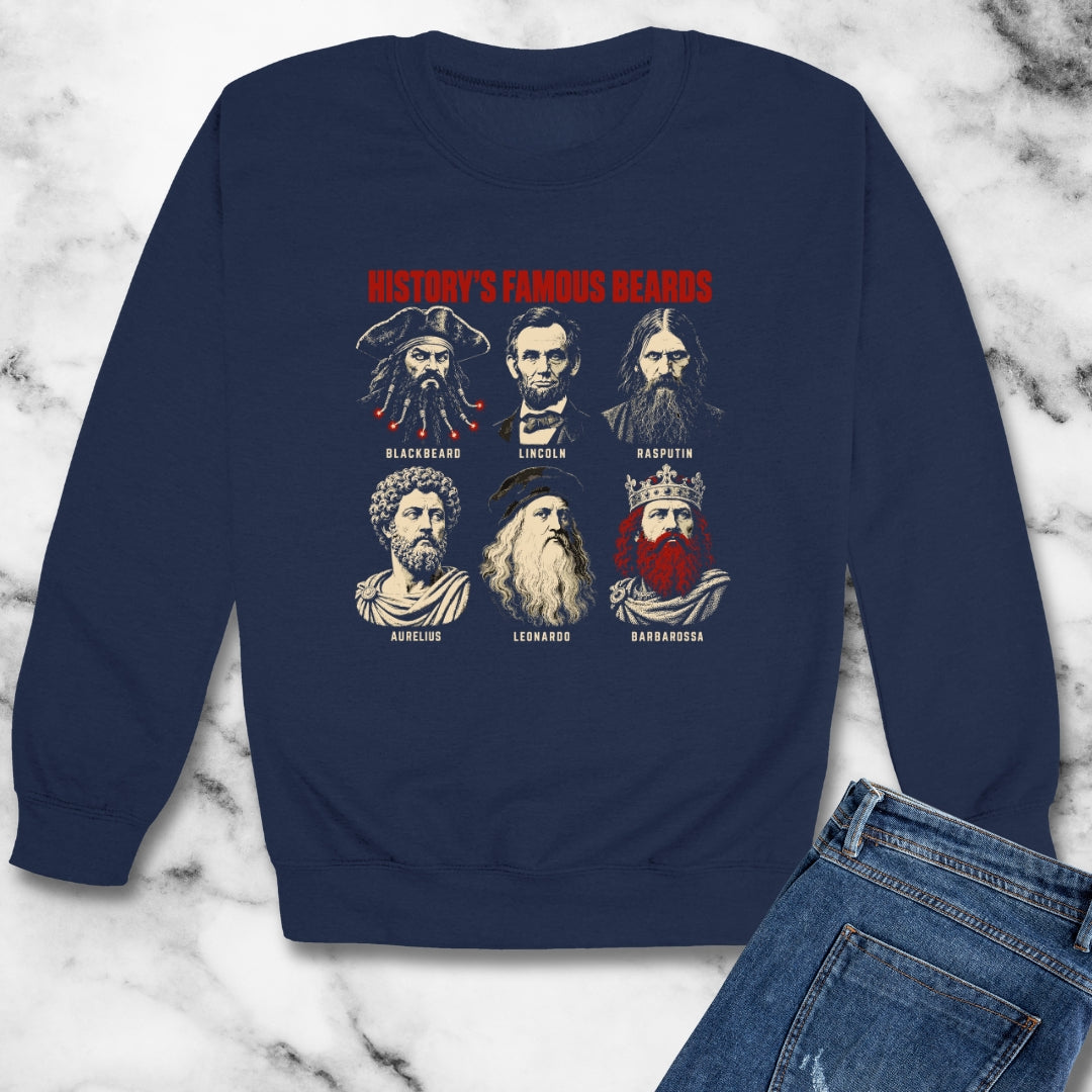 History's Famous Beards Screen Print Unisex Heavy Crewneck Sweatshirt
